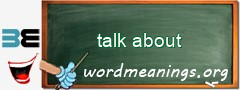 WordMeaning blackboard for talk about